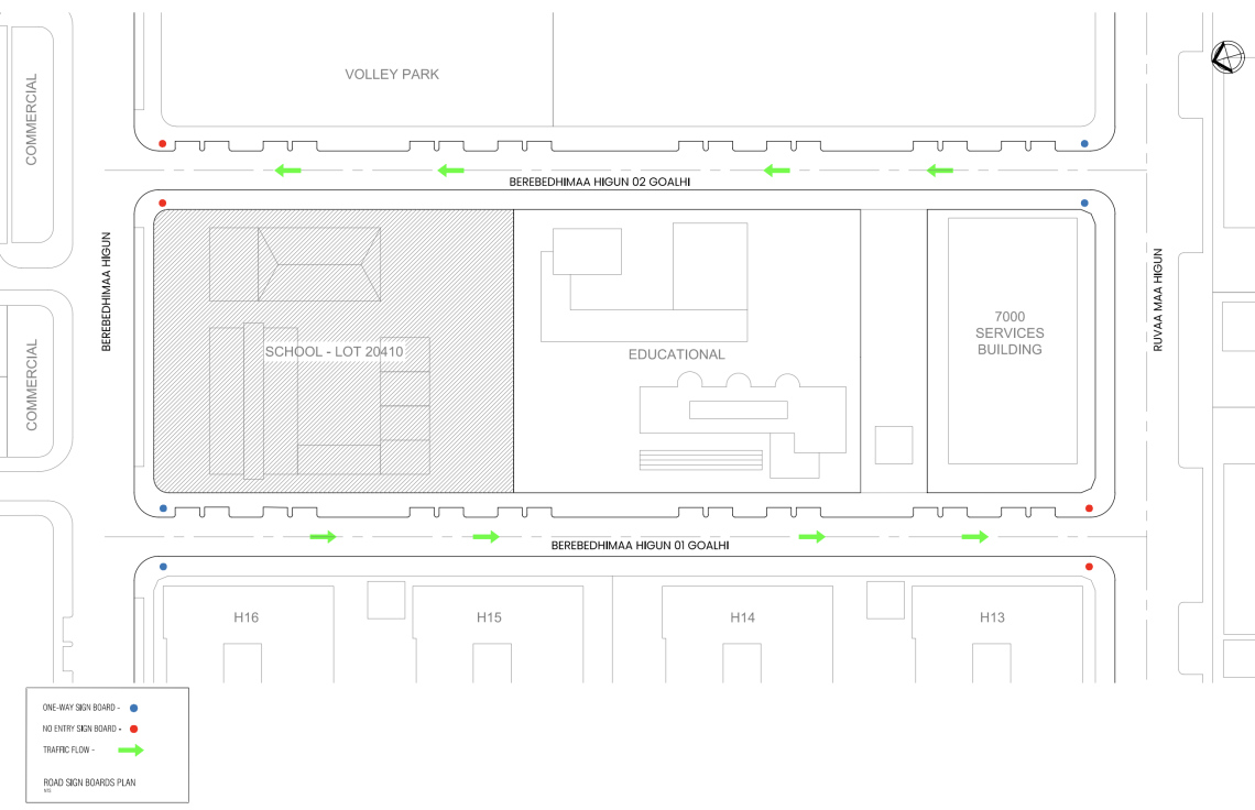 ހުޅުމާލޭގައި އަލަށް ހުޅުވާ ސްކޫލުގެ ވަށައިގެން އޮންނަ މަގުތަކުން ވެހިކަލް ދުއްވޭނީ އެއްކޮޅަށް