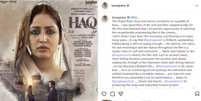 ފިލްމު 'ޙައްޤު' ބެލުމަށްފަހު ކަރަން ވެސް ޔާމީގެ ފޭންއަކަށް ވެއްޖެ ކަމަށް ބުނެފި