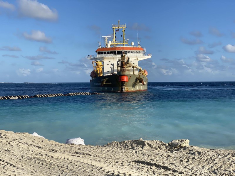 ހުއްޓިފައި އޮތް ގިރާވަރުފަޅު ހިއްކުމުގެ މަސައްކަތް ފަށައިފިކަން ރައީސް މުޢިއްޒު އިއުލާން ކުރައްވައިފި