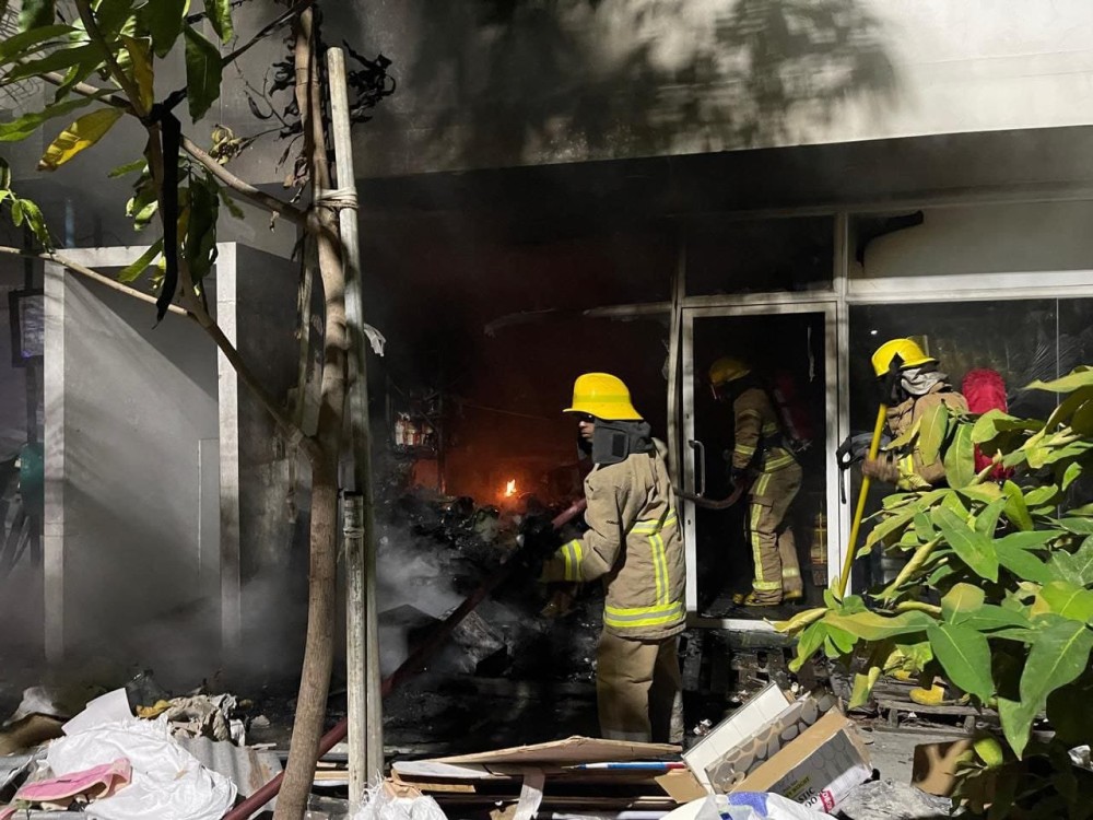 ހުޅުމާލޭ ޗަނބޭލީ 5 ގޯޅިތެރޭގައި ހުރި ގުދަނެއްގައި އަލިފާނުގެ ހާދިސާއެއް