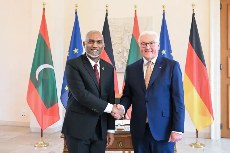 ރާއްޖޭގައި ޖަރުމަނު ކުންފުނިތަކަށް ހުރި ފުރުސަތުތަކާއި ބެހޭގޮތުން މައުލޫމާތު އެރުވުމަށްފަހު ރައީސް މުއިއްޒު މާލެ ވަޑައިގެންފި