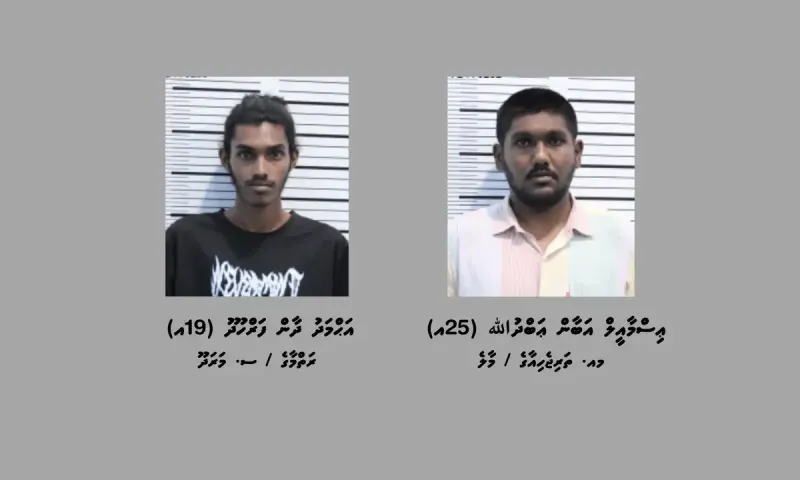 6 ކިލޯގެ މަސްތުވާތަކެތި އެތެރެ ކުރި 2 ޒުވާނަކު ހައްޔަރުކޮށްފި