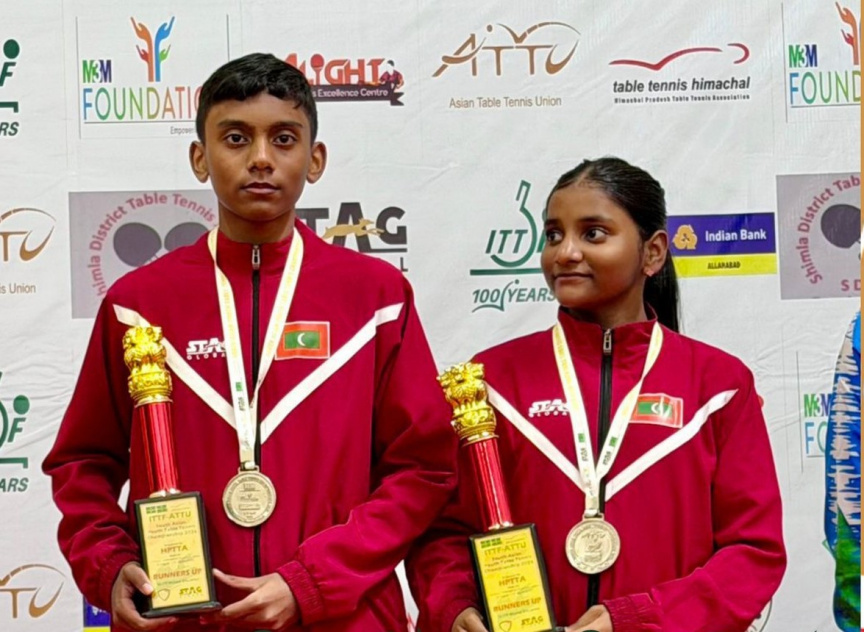 ދެކުނު އޭޝިއާގެ ޓީޓީ މުބާރާތުން ރާއްޖެއަށް ތިން ރިހި މެޑަލް