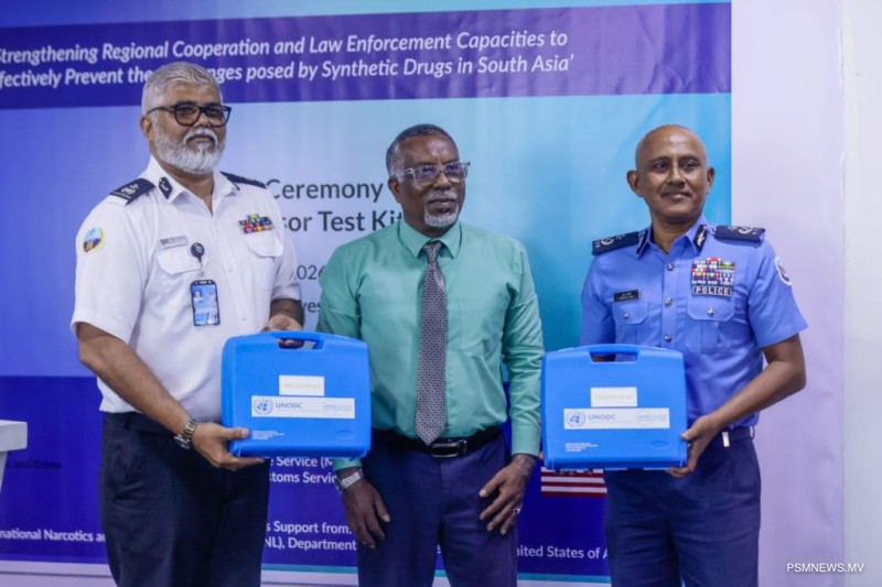 ޔޫއެންއޯޑީސީން ހަދިޔާ ކުރި ޑްރަގް ޓެސްޓް ކިޓްތައް ޙަވާލުކޮށްފި