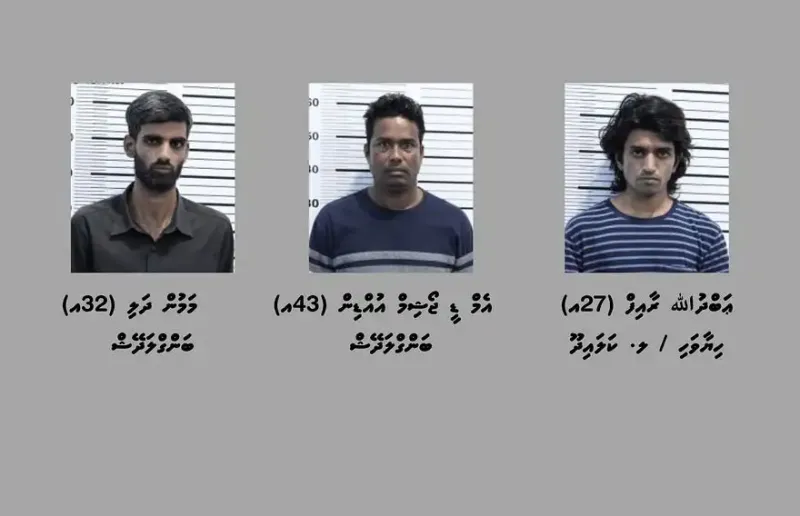 ފުލުހުން ހިންގި "ކޮންޓްރޯލްޑް ޑެލިވަރީ" އޮޕަރޭޝަނެއްގައި، 21 ކިލޯގެ މަސްތުވާތަކެއްޗާއެކު 3 މީހަކު ހައްޔަރުކޮށްފި