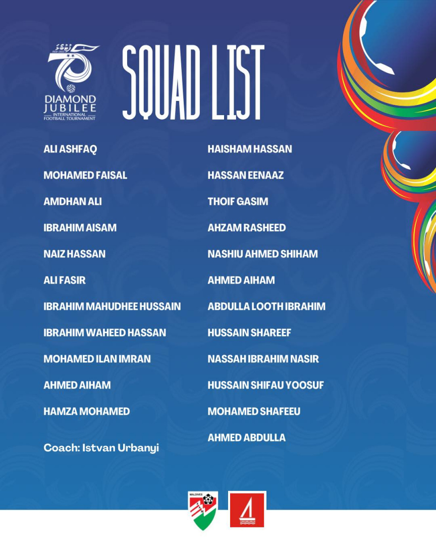 ޑައިމަންޑް ޖުބިލީ 2026: ރާއްޖޭގެ ގައުމީ ޓީމުގެ ފައިނަލް ސްކޮޑް އިއުލާނުކޮށްފި