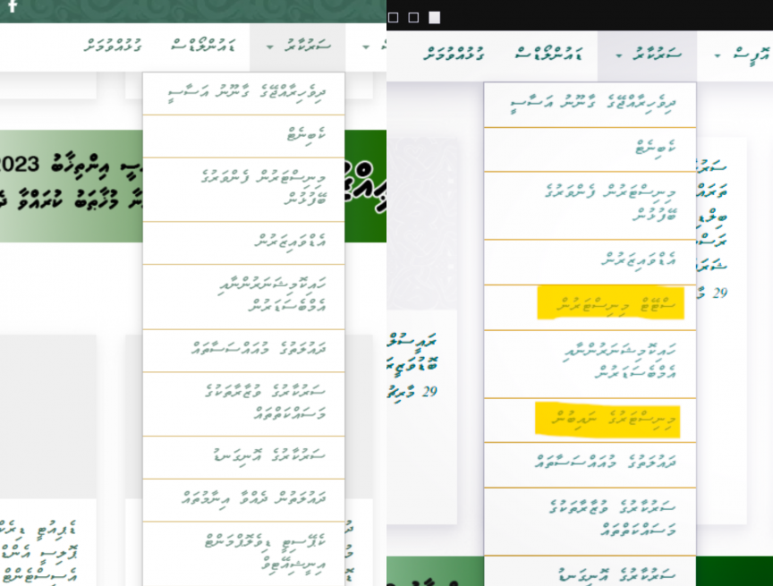 ރައީސް އޮފީހުގެ ވެބްސައިޓުން ސްޓޭޓް އާއި ޑެޕިއުޓީ މިނިސްޓަރުންގެ މައުލޫމާތު "ގެއްލިއްޖެ"