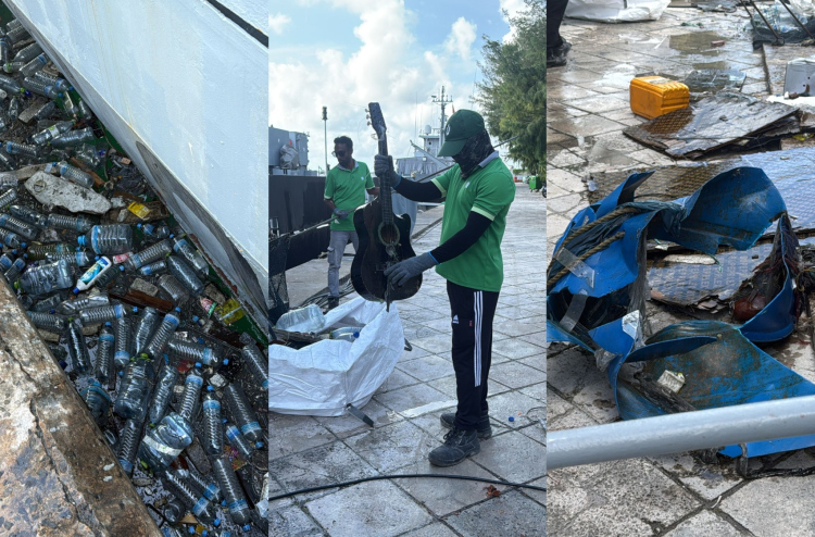 ހުޅުމާލޭގެ އާންމު ތަންތަނުން 500 މެޓްރިކް ޓަނުގެ ކުނި އެޗްޑީސީން ނަގައިފި