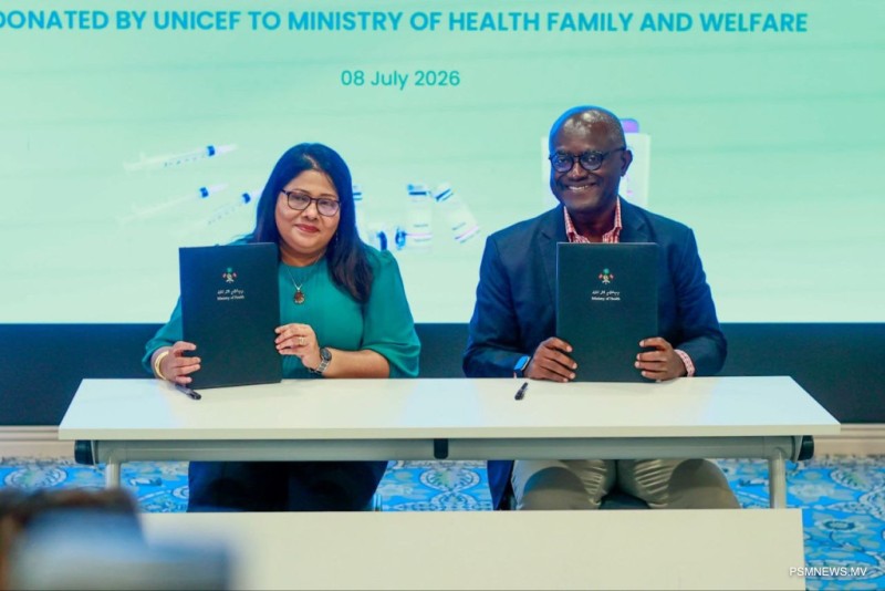 ޔުނިސެފުން ރާއްޖެއަށް 28,000 މީސަލްސް އެމްއާރް ވެކްސިން ޑޯޒު ހަދިޔާކޮށްފި