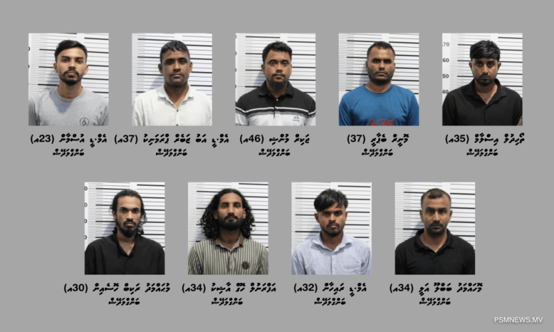 މަސްތުވާތަކެއްޗާއެކު ގެސްޓްހައުސްއަކުން 9 ބިދޭސީއަކު ހައްޔަރުކޮށްފި